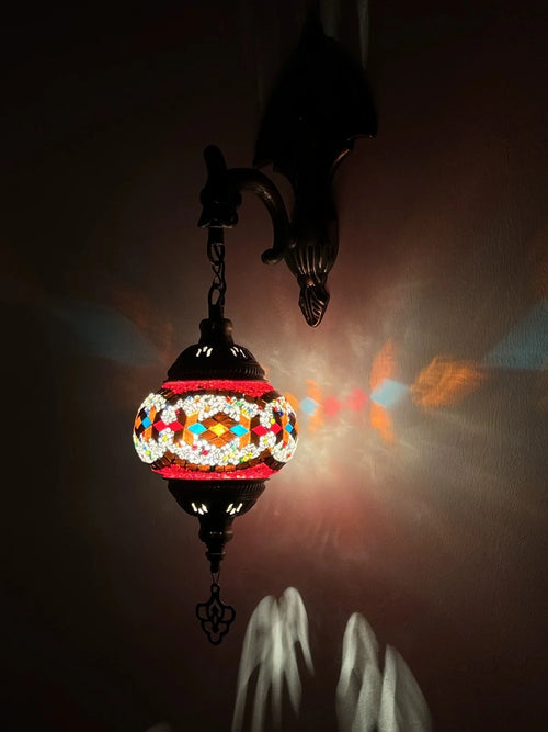 2024 New Turkish Mosaic Wall Lamp Handcrafted Glass Luminaria Led Wall