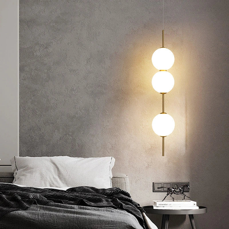 Modern Bedroom Pendant Lamp Bedside Lamp Nordic Light Luxury Glass