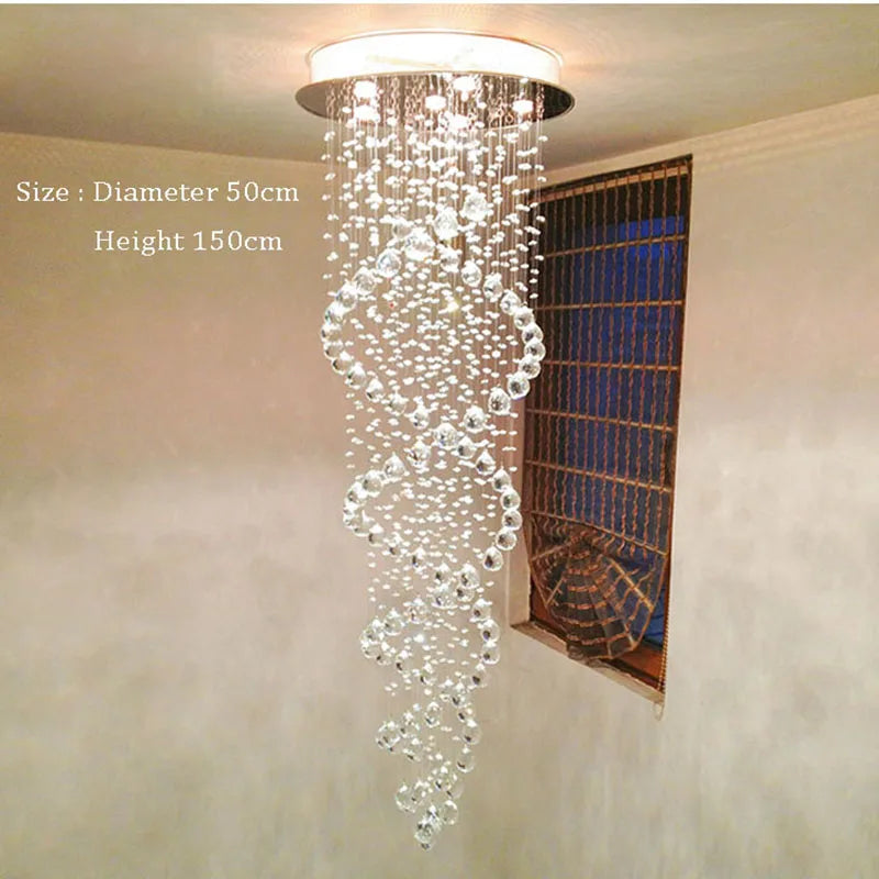 Long LED chandelier for Staircase Luxury Living Room Lobby Hallway