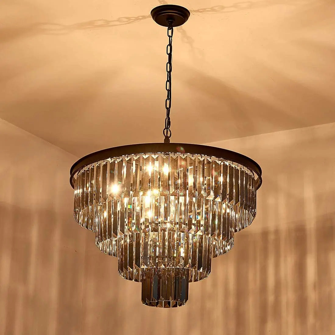 Black Smoke Crystal Modern Contemporary Chandeliers Pendant Ceiling