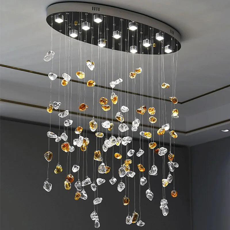 Hotel Luxury Chandelier Lighting Modern Home LED Pendant Lights Stone