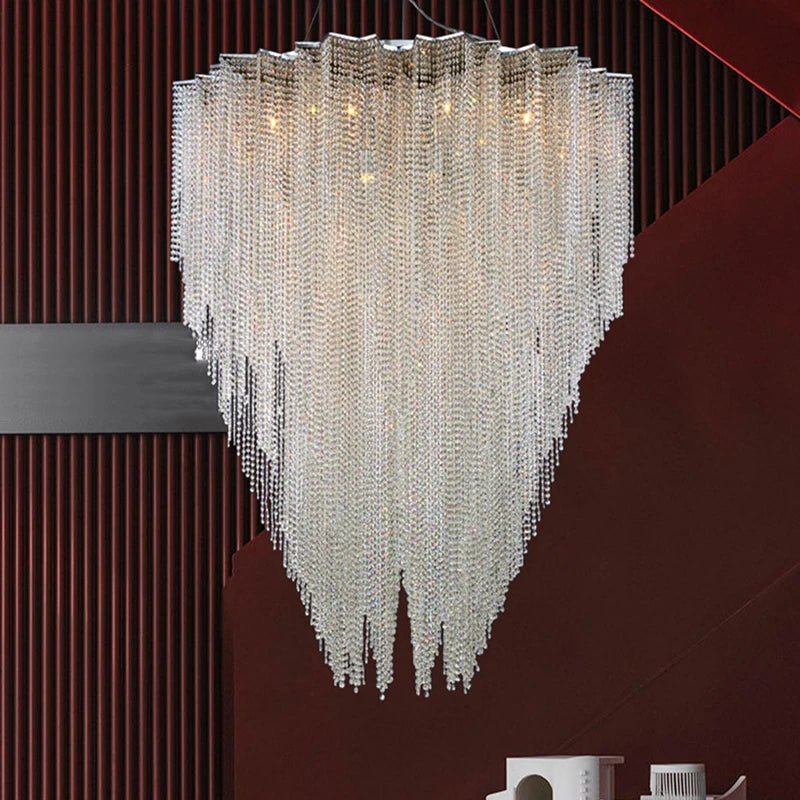 Ltalian Light Luxury Crystal Pendant Light Postmodern Hall Lamp