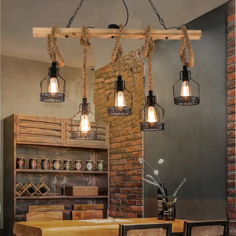 American Retro Industrial Style Bar Restaurant Chandelier Personality