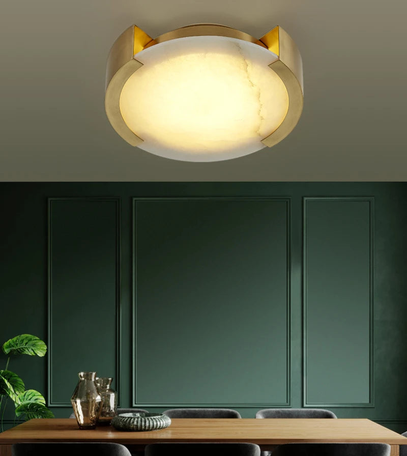 Modern Marble Ceiling Lamp Nordic Copper Indoor Lighting Bedroom