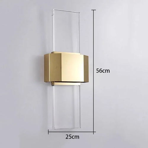 Modern Simple Minimalist Luxury Large rectangle Crystal Wall Lamp