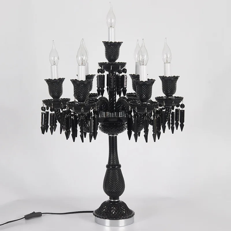 Modern Black Crystal Table Lamps for Bedroom LED Table Light Home