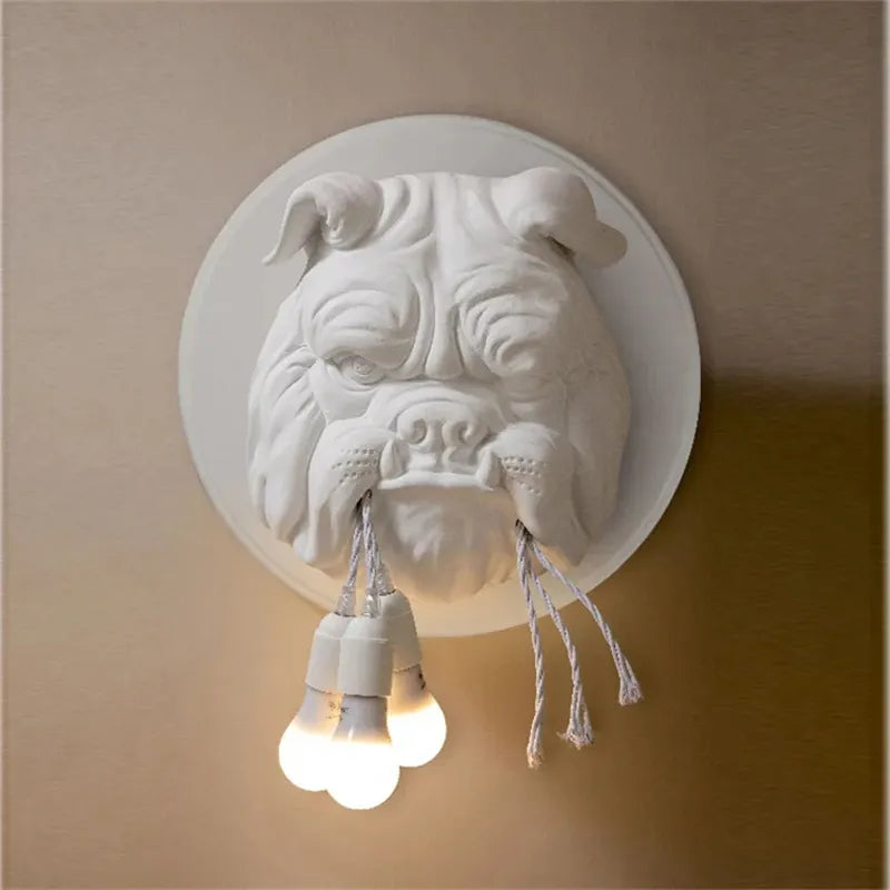 Animal Resin Dog Wall Lamp Decorative LED Wall Lights Living Room