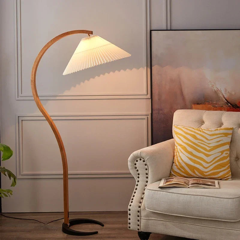 Floor Lamps Room Decor LED Lights Retro Design Style Pleated
