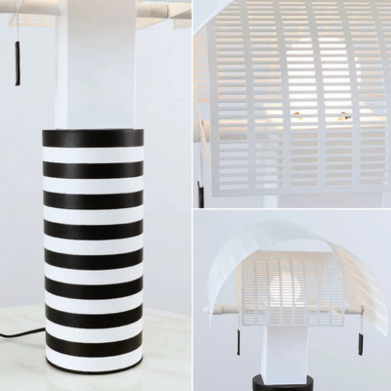 Black and White Korea Striped Creative Bedroom Bedside Table Lamps