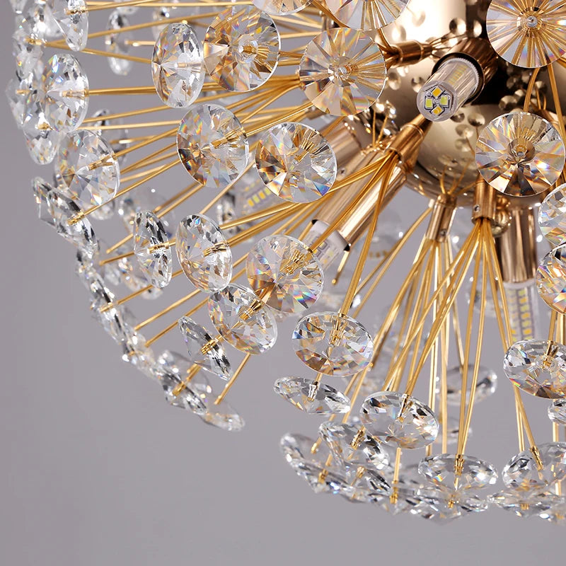 Modern Chandelier Lights For Dining Room Crystal Lamp Dandelion Round