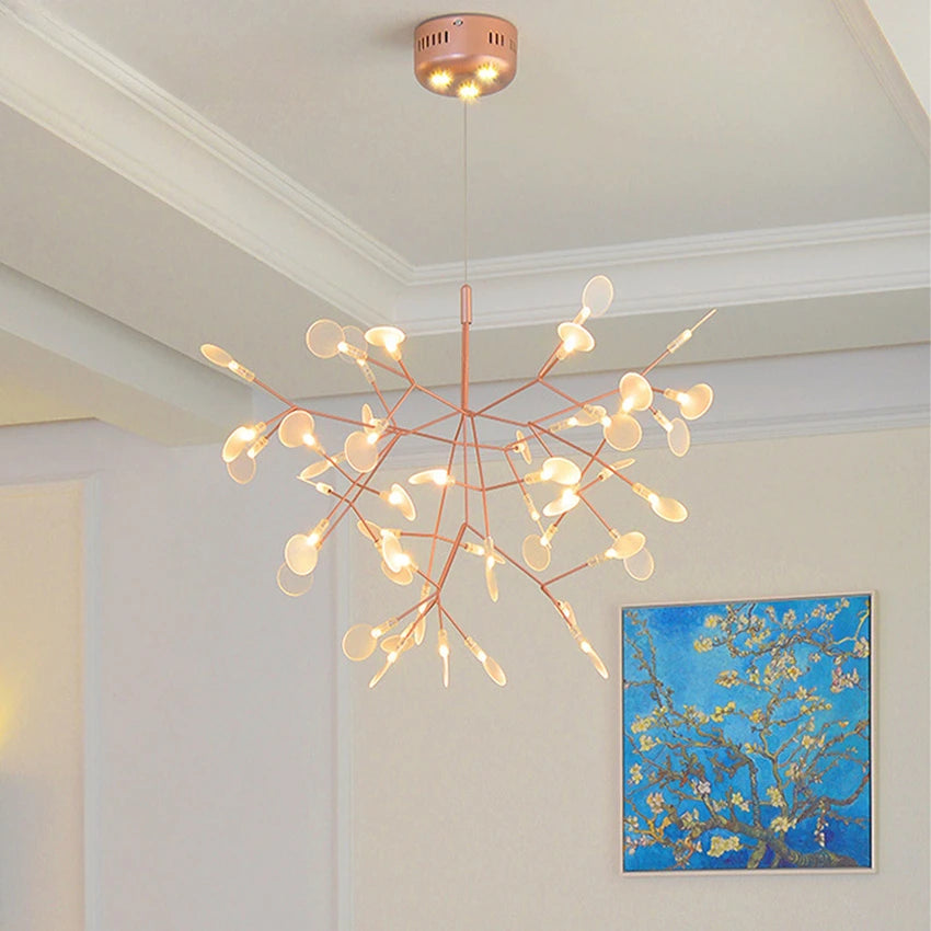 Nordic Tree Pendant Lamp Lights LED Hanging Chandelier for Hall and