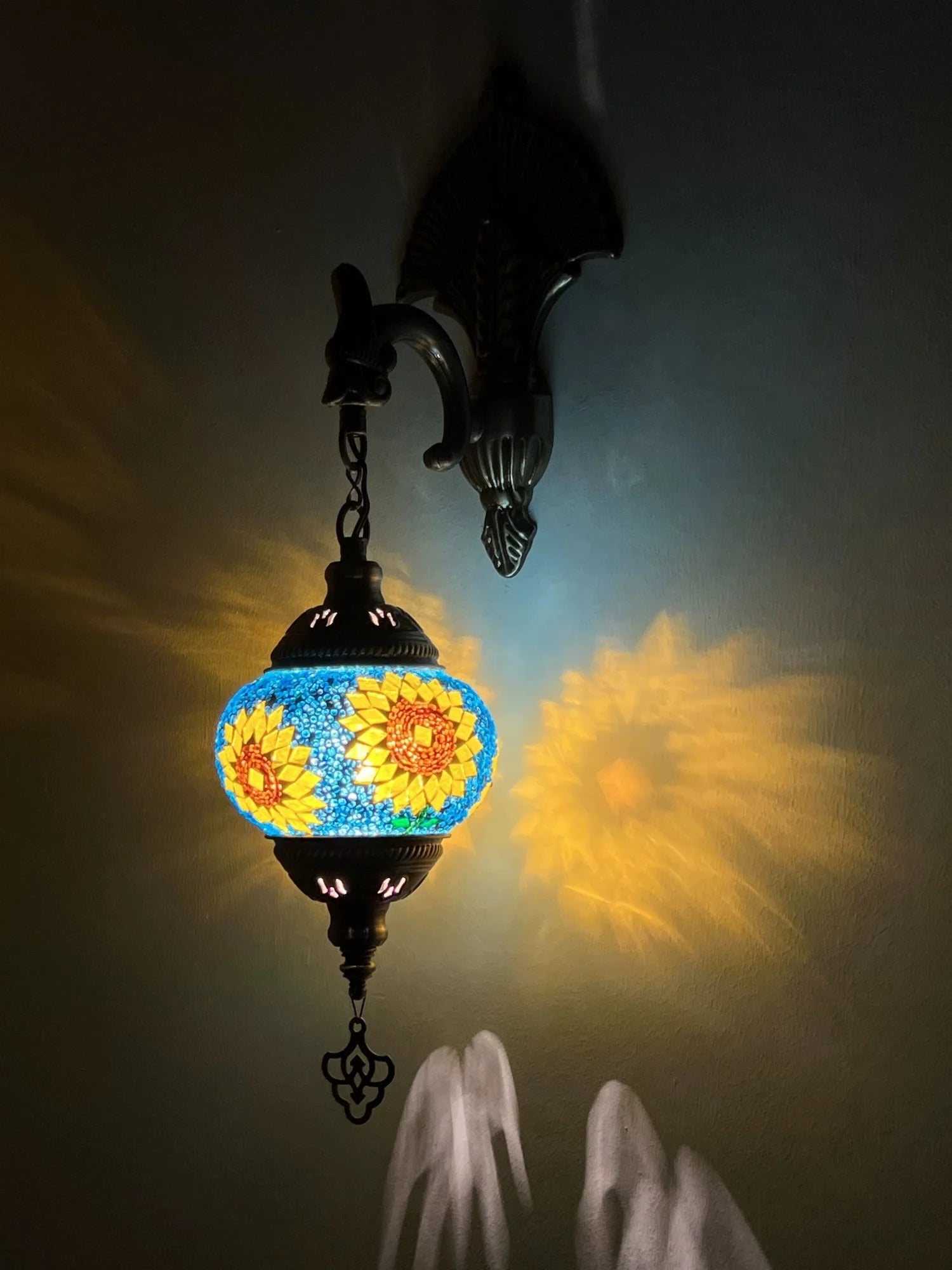 2024 New Turkish Mosaic Wall Lamp Handcrafted Glass Luminaria Led Wall