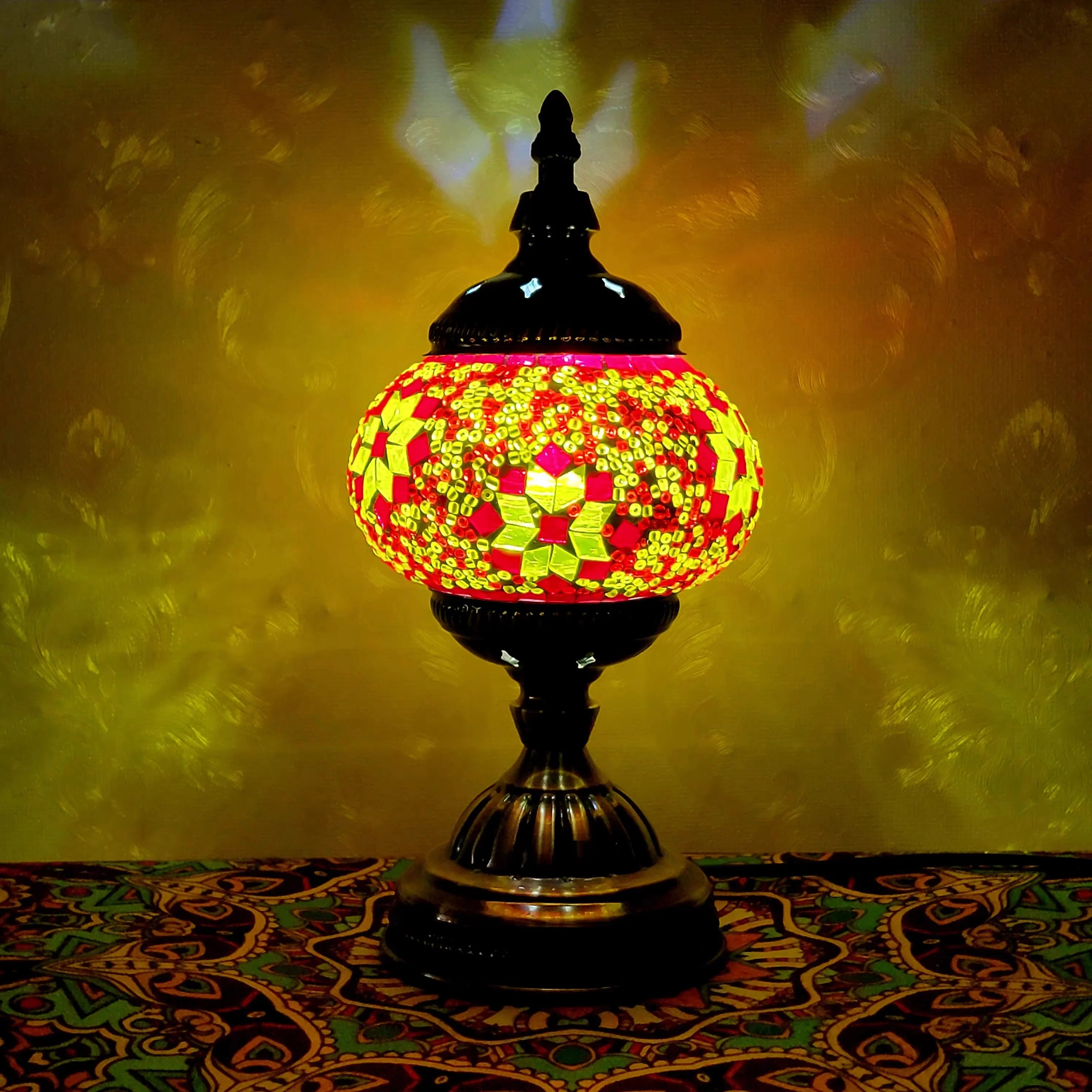 Turkish Mosaic Table Lamp Vintage Art Deco Handcrafted Lamparas De