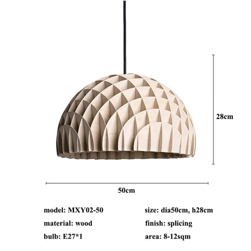 Modern Wabi-Sabi Style Wood Led Chandeliers Lighting Living Dining