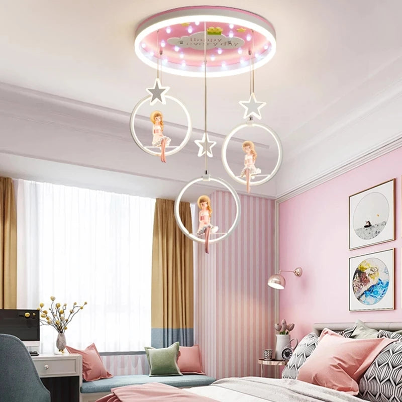 Led Children'S Bedroom Chandelier Modern Decoration  Lovely