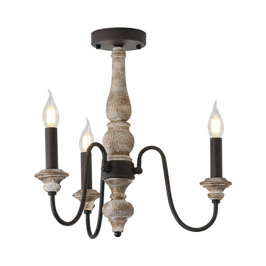 American rustic vintage solid wood chandeliers lights restaurant lamp
