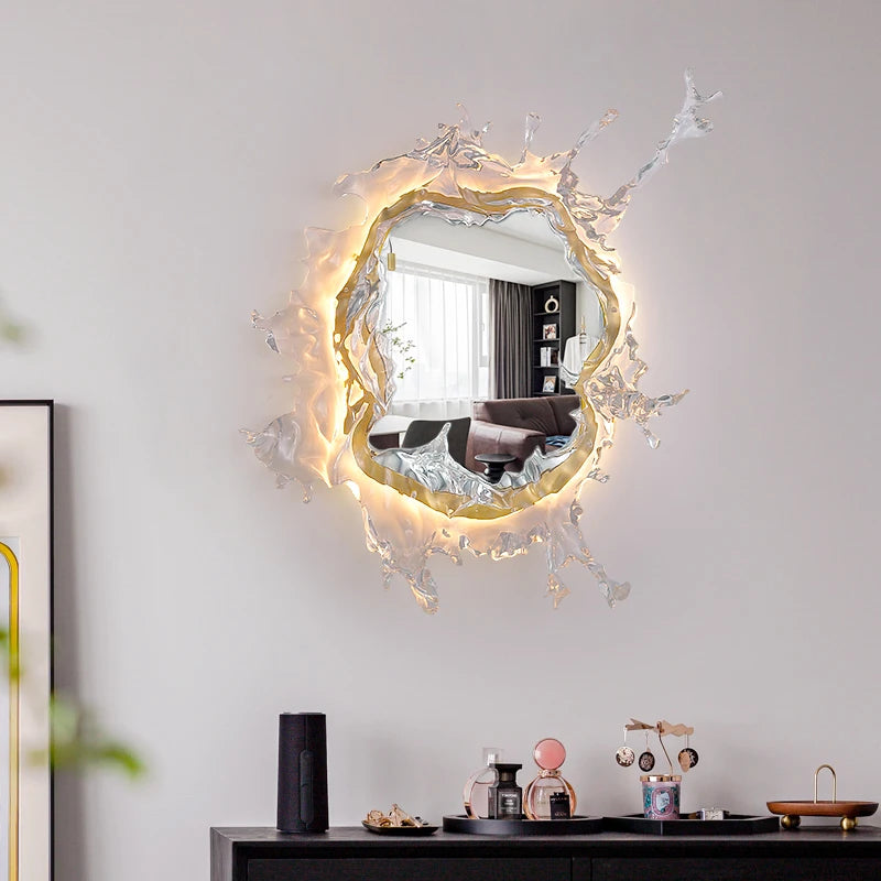 Water droplet mirror wall lamp LED porch decoration dreamy bedroom
