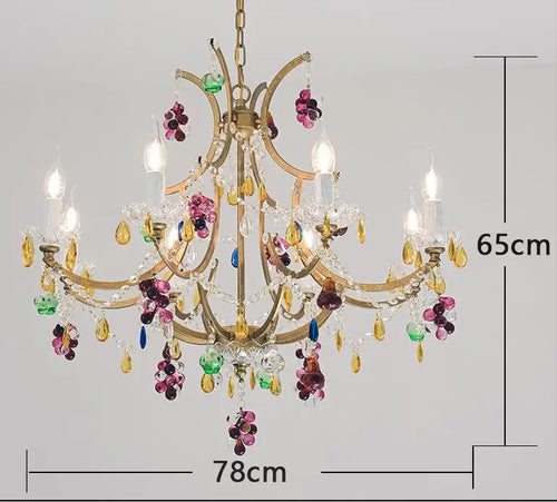 Colorful Dressing room pendant Crystal Chandelier LED candle Light