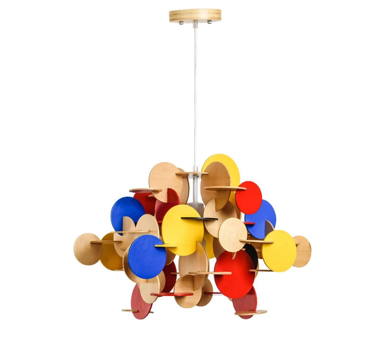 Colorful New Modern Lovely  Kid's Children Room Wood Pendant Lamp