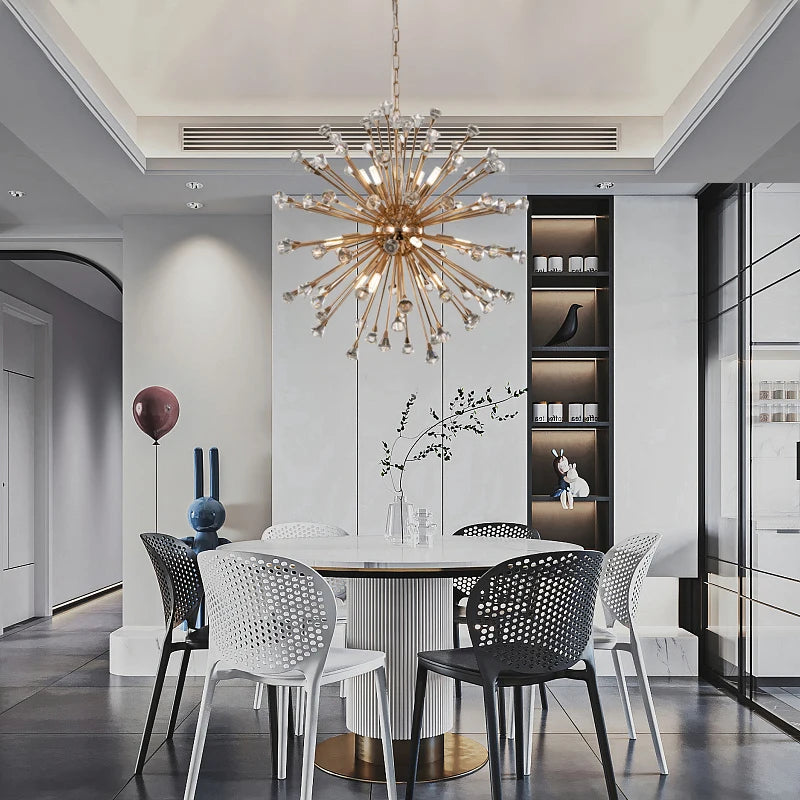 Modern Dandelion K9 Crystal Chandelier Bedroom Lamps Living Room Bar