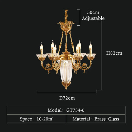French Retro Crystal Brass Chandelier Bedroom Dining Room Entrance