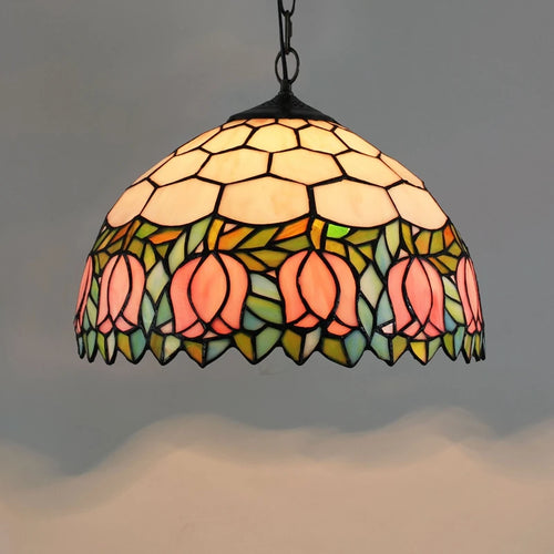 Retro Tiffany Pendant Lamp Led Colorful Stained Glass Pendant Lights