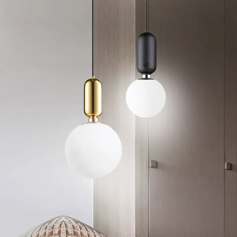 Modern Glass Pendant Lights Chandelier for Dining Room Black Gold