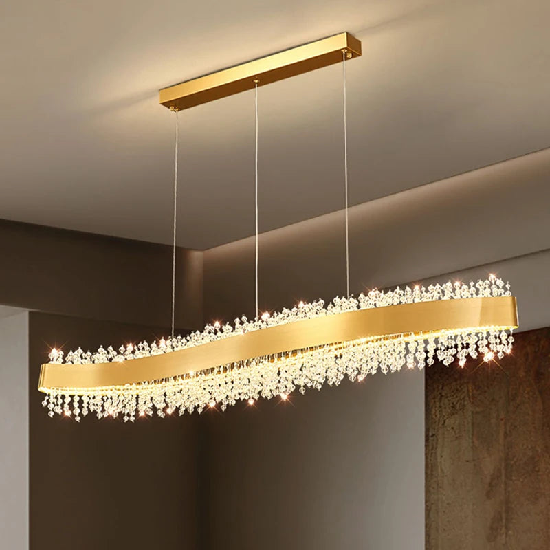 Modern Luxury Crystal Pendant Lights Dining Living Room Ceiling
