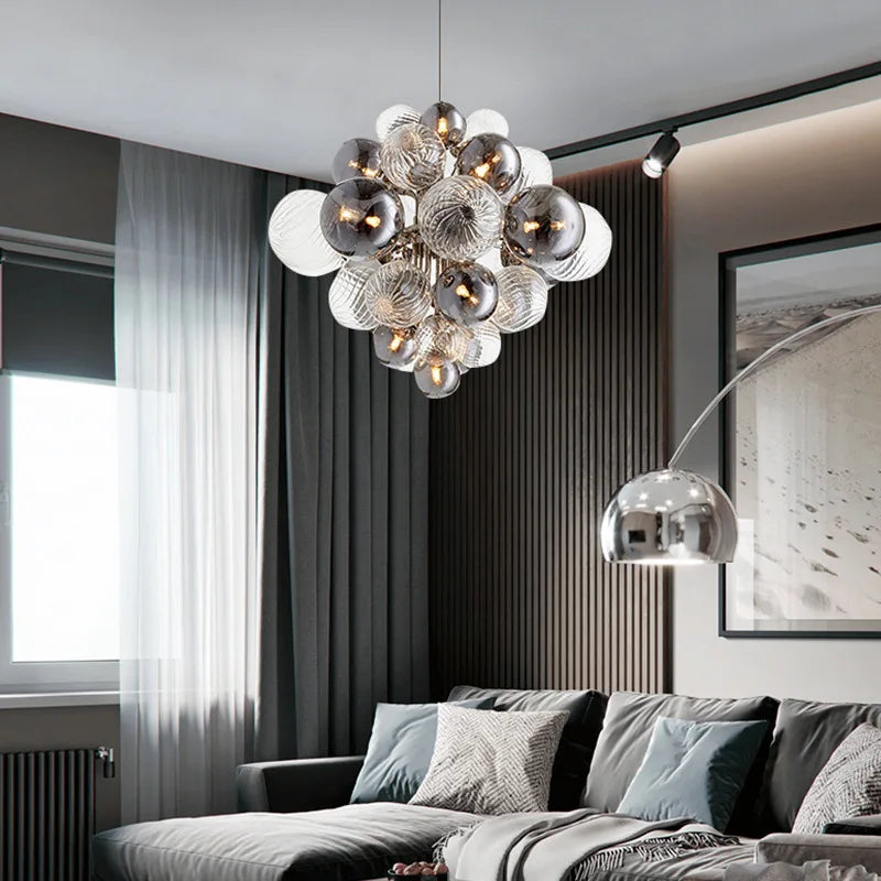 Nordic Designer Glass Ball Bubble Pendant Light Luxury Diamond Kitchen