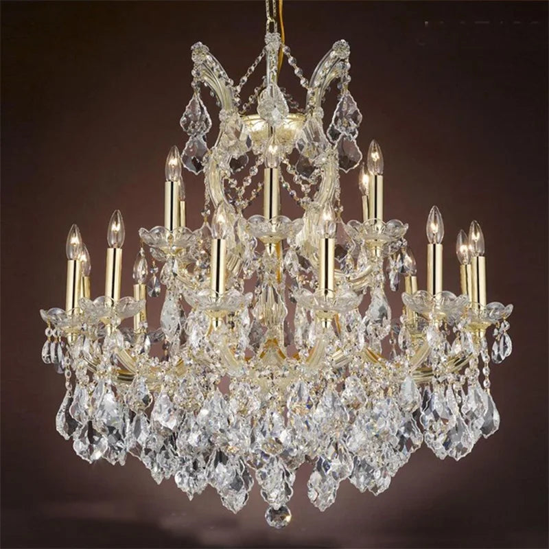European Style Chandelier LED Pendant Lamps Candle Crystal