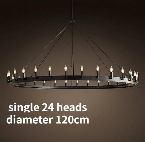 American Retro Iron Pendant Lamp Vintage Industrial E14 LED Droplight