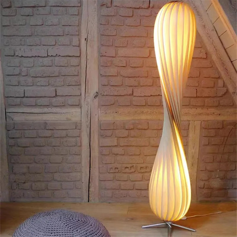 wood floor lamp creative Japanese grass skirt light Living