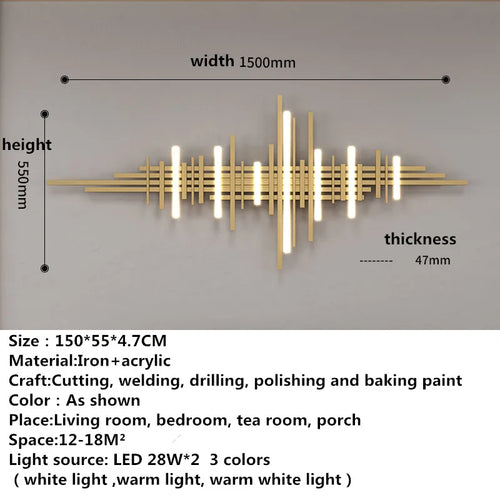 Modern Gold Wall Picture Fixture Lights LED Creative
