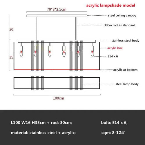 American Luxury Steel Led E14 Chandelier Nordic Dining Room Crystal