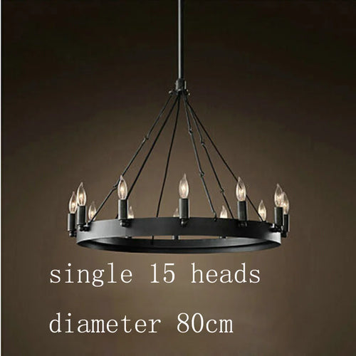 American Retro Iron Double Pendant Lamp Vintage Industrial Led