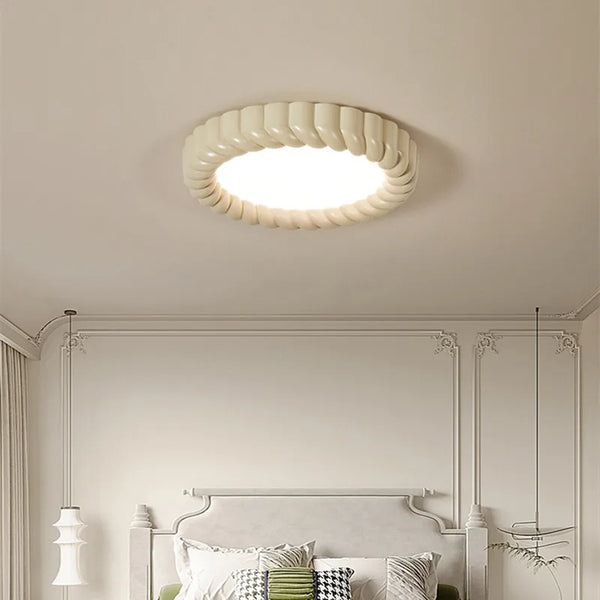 French Cream Style Wabi Sabi Restaurant LED Ceiling Lamps Retro