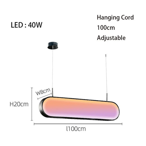 App Control RGB LED Light Pendant Lights Sunset Hanging Lamps for