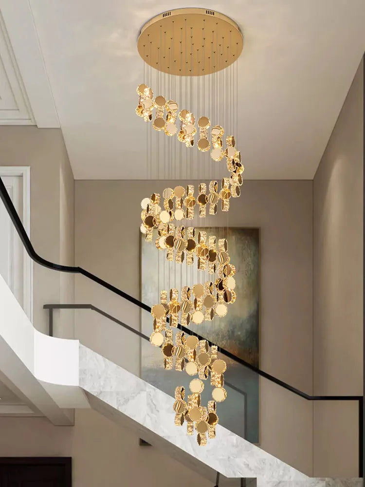 Gold Crystal Chandeliers Interior Designer Living Room Lamp Villa