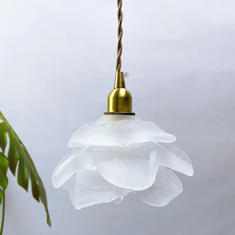 Modern Lustre Rose Pendant Light Brass Glass Pendant Lamp Home