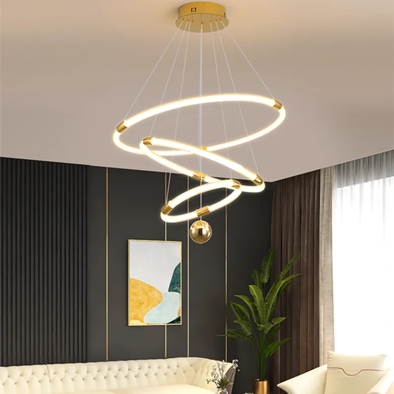 New Ring LED Ceiling Chandelier For Living Room Bedroom Kitchen Hotel