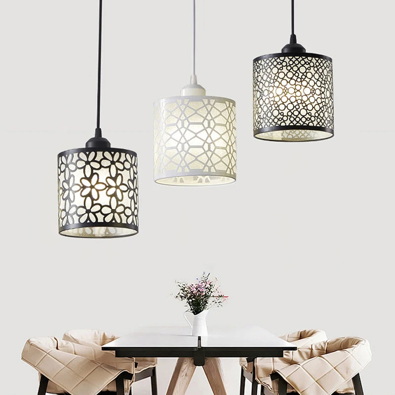 Modern Iron Hollow Pendant Lights Nordic Pendant Lamp for Dining Room