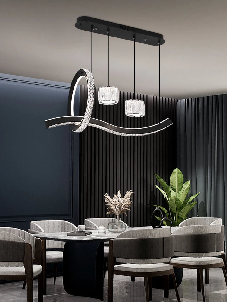 Black Dining Room LED Chandelier