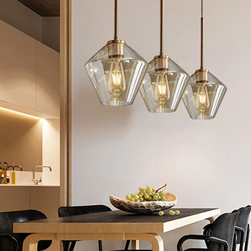 Nordic Modern Glass Pendant Lights Fixtures Loft Decor LED Hanging