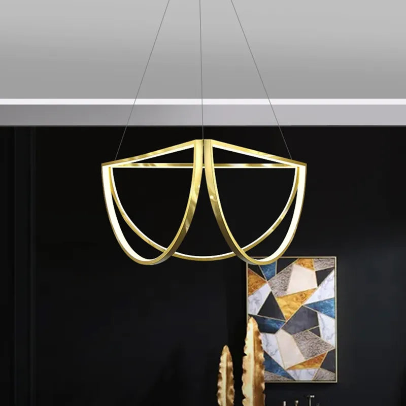 Nordic LED Stainless Steel Chandelier For Living Dining Room Bedroom