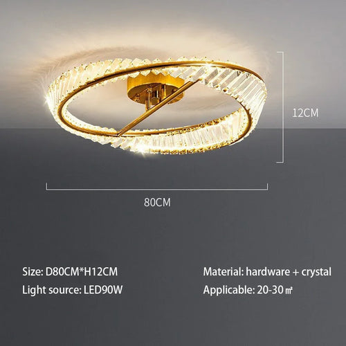 Crystal Ceiling Light Flush Mount for Bedroom Kitchen Island Crystal