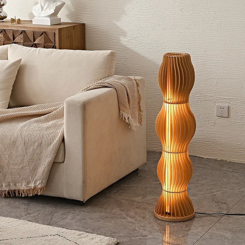 Japanese Style Quiet Wind Solid Wood Floor Lamp Living Room Sofa