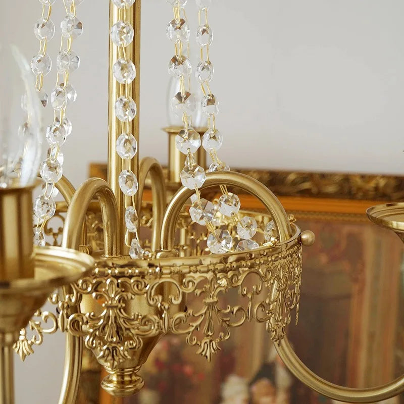 Retro crown candle lamp light luxury atmospheric crystal chandelier
