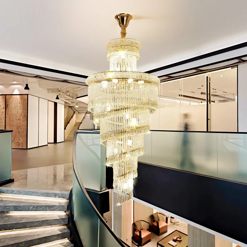 Villa Duplex Building Spiral Staircase Intelligent three-color Light