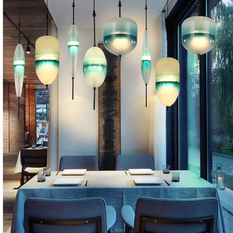 Post Modern Glass Lamp Restaurant Bar Counter Single Head Creative