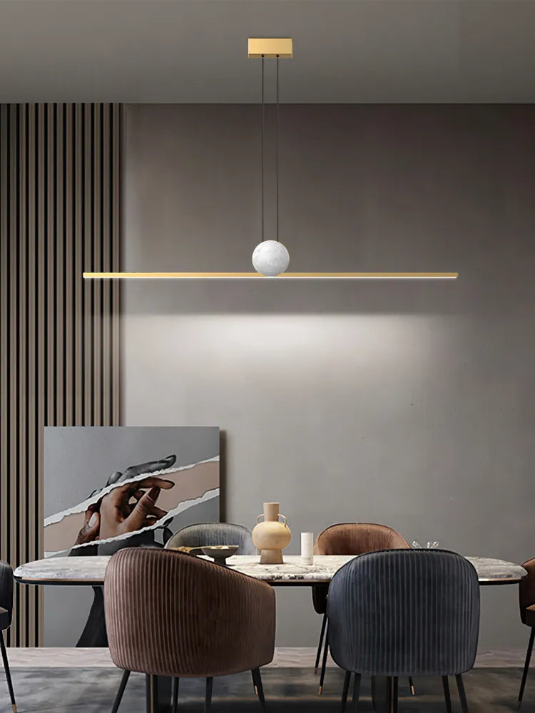 Italian minimalist all copper light luxury long strip restaurant